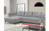 Rohová sedacia súprava Paris, svetlo šedá látka, ľavý roh