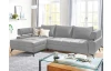 Rohová sedacia súprava Paris, svetlo šedá látka, ľavý roh