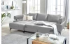 Rohová sedacia súprava Paris, svetlo šedá látka, ľavý roh