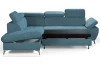 Rohová sedacia súprava Gisele, modrá látka, ľavý roh