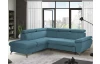 Rohová sedacia súprava Gisele, modrá látka, ľavý roh