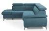 Rohová sedacia súprava Gisele, modrá látka, ľavý roh