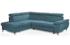 Rohová sedacia súprava Gisele, modrá látka, ľavý roh