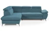 Rohová sedacia súprava Gisele, modrá látka, ľavý roh