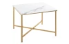 Štvorcový konferenčný stolík Albufeira 60x60 cm, zlatý/mramorový