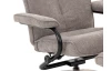 Relaxačné kreslo s taburetom Alfa, šedo-béžová látka