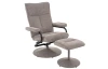 Relaxačné kreslo s taburetom Alfa, šedo-béžová látka