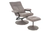 Relaxačné kreslo s taburetom Alfa, šedo-béžová látka