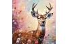 Obraz na plátne Jeleň v kvetoch, 35x35 cm
