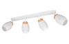 Stropné osvetlenie Bidar, biely kov/drevo, 4 svietidlá