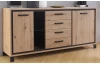 Široká komoda Trondheim 177 cm, dub artisan/dub čierny