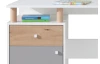 Písací stôl Faro, dub/biely/šedý