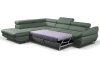 Rohová sedacia súprava Fabio, šedo-zelená látka, ľavý roh
