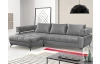 Rohová sedacia súprava Paris, stredne šedá látka, ľavý roh