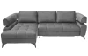 Rohová sedacia súprava Paris, stredne šedá látka, ľavý roh