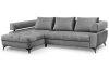 Rohová sedacia súprava Paris, stredne šedá látka, ľavý roh