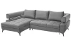 Rohová sedacia súprava Paris, stredne šedá látka, ľavý roh