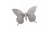 Závesná dekorácia Motýľ 16 cm, šedá látka