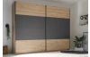 Šatníková skriňa Cordoba 270 cm, dub artisan/grafit
