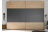 Šatníková skriňa Cordoba 270 cm, dub artisan/grafit