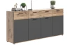 Široká komoda so zásuvkou Mason, dub/šedá
