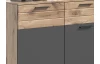 Široká komoda so zásuvkou Mason, dub/šedá