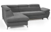 Rohová sedacia súprava Gisele, stredne šedá látka, ľavý roh