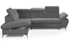 Rohová sedacia súprava Gisele, stredne šedá látka, ľavý roh