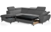 Rohová sedacia súprava Gisele, stredne šedá látka, ľavý roh