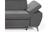 Rohová sedacia súprava Gisele, stredne šedá látka, ľavý roh