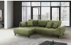 Rohová sedacia súprava Allegra, trávovo zelená látka, ľavý roh