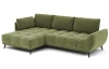 Rohová sedacia súprava Allegra, trávovo zelená látka, ľavý roh