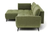 Rohová sedacia súprava Allegra, trávovo zelená látka, ľavý roh