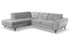 Rohová sedacia súprava Sergio, svetlo šedá látka, ľavý roh