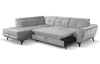 Rohová sedacia súprava Sergio, svetlo šedá látka, ľavý roh