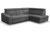 Rohová sedacia súprava Brico, stredne šedá látka, pravý roh