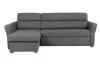 Rohová sedacia súprava Livia, tmavo šedá látka, ľaý roh