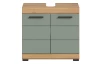Kúpeľňová skrinka pod umývadlo Scout, dub artisan/šalviovo zelená