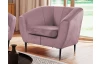 Kreslo Olivio, svetlo ružová zamatová látka