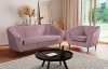 Kreslo Olivio, svetlo ružová zamatová látka