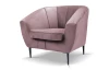 Kreslo Olivio, svetlo ružová zamatová látka