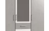 Šatníková skriňa so zrkadlom Click, 135 cm, biela/šedý betón