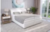 Posteľ Dezra 180x200 cm, biela ekokoža