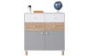 Komoda so zásuvkami Faro, dub/biela/šedá