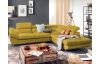 Rohová sedacia súprava Fabio, žltá látka, pravý roh