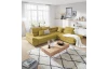 Rohová sedacia súprava Fabio, žltá látka, pravý roh