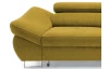 Rohová sedacia súprava Fabio, žltá látka, pravý roh