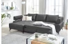 Rohová sedacia súprava Paris, antracitová látka, ľavý roh