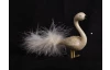 Vianočná ozdoba Labuť, šampanská, sklo