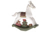 Vianočné dekorácie Hojdací kôň, biela/zelená/červená